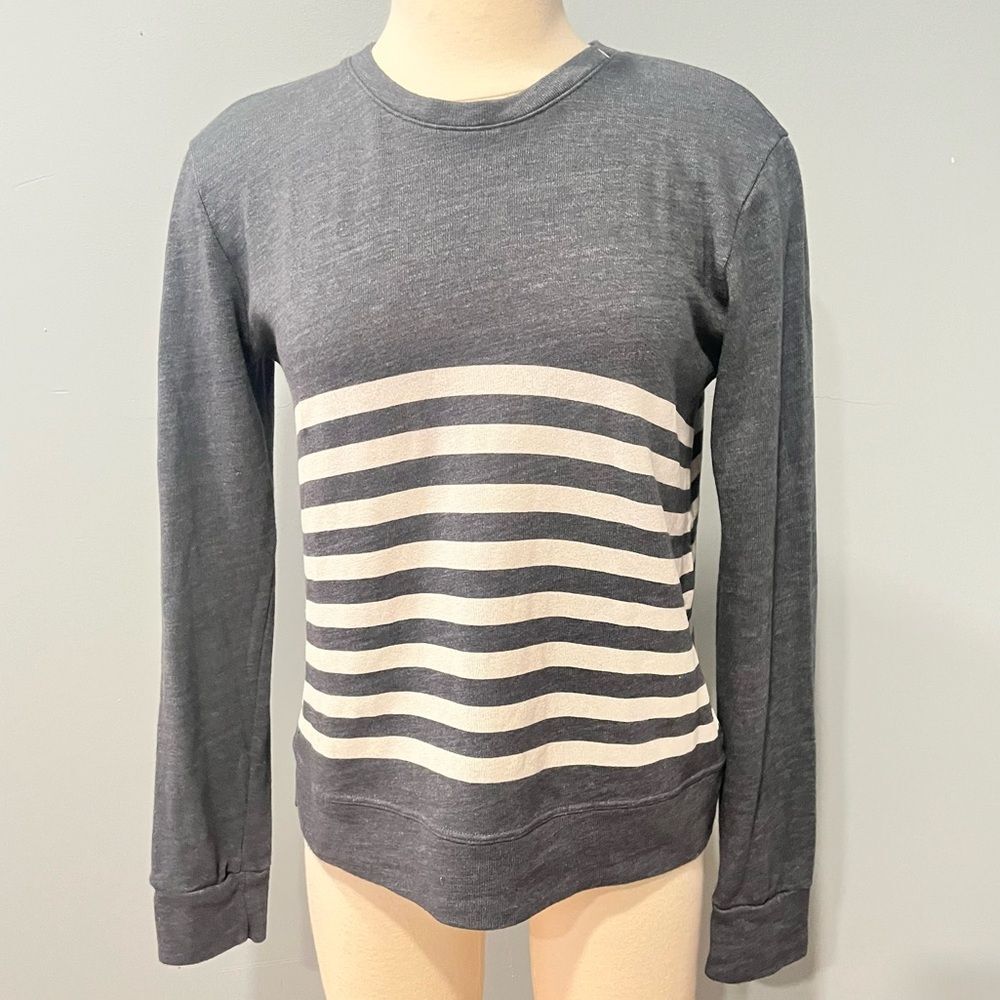 Sundry X Anthropologie Grey Striped Long Sleeve Pullover Size 2 | Medium